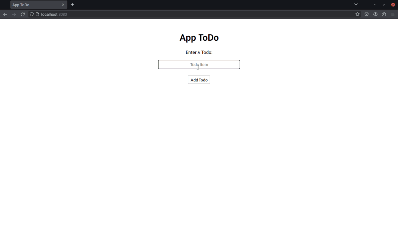 A Screenshot gif demonstrating our working todo application