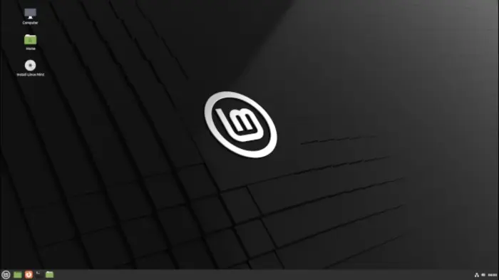 A Picture of Linux Mint's Live Desktop Environment