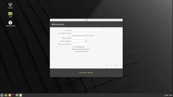 A Picture of Linux Mint Install Menu